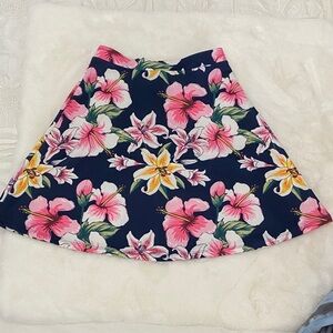 Rare Editions Floral A-Line Skirt - Pink and black Girls Size 12